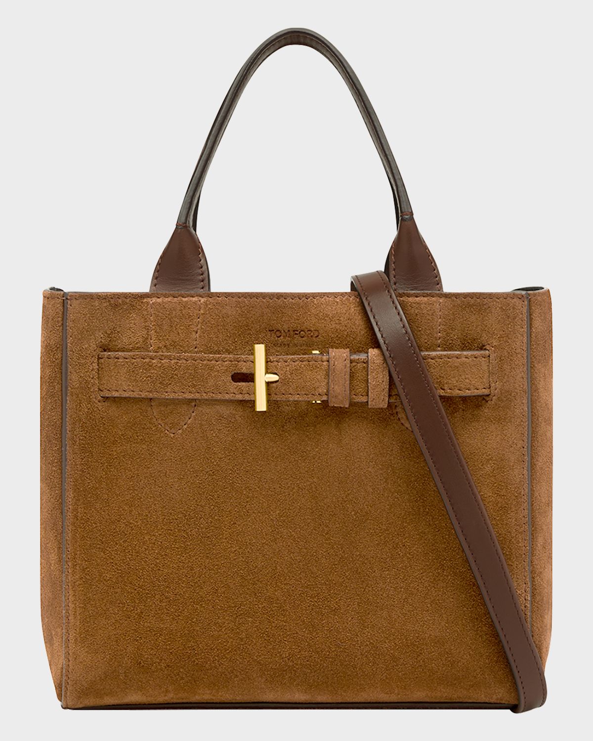 TOM FORD Audrey Small Belted Tote Bag in Suede | Thumbnail 7