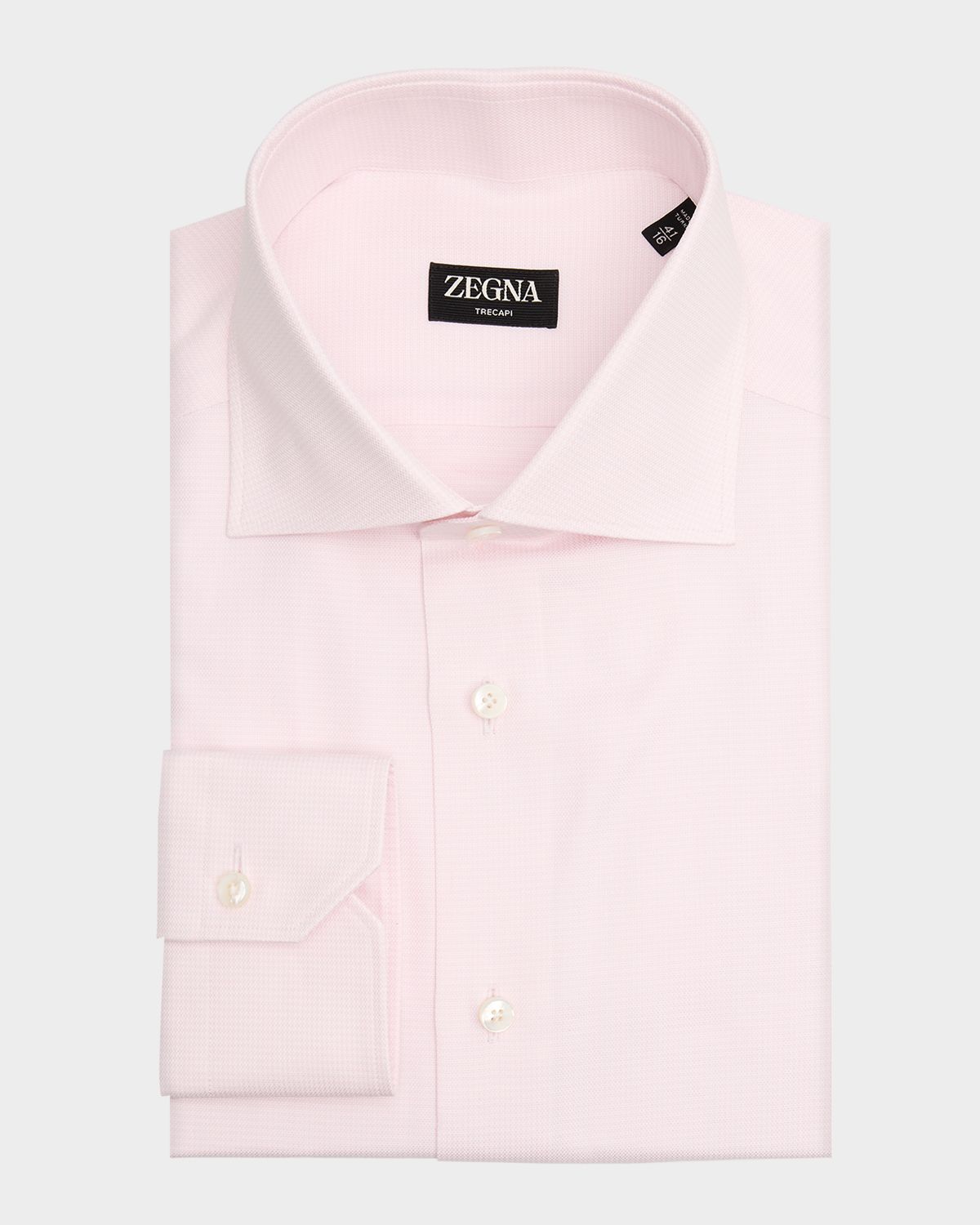 ZEGNA Men 's Trecapi Cotton Micro-Structure Dress Shirt | Thumbnail 3 ZEGNA Men 's Trecapi Cotton Micro-Structure Dress Shirt | Thumbnail 3