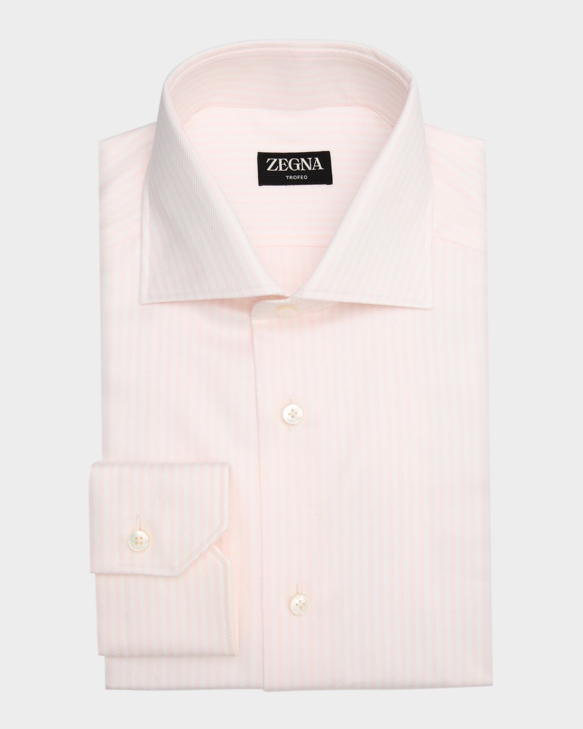 ZEGNA Men 's Candy Stripe Trofeo Twill Dress Shirt | Thumbnail 3 ZEGNA Men 's Candy Stripe Trofeo Twill Dress Shirt | Thumbnail 3