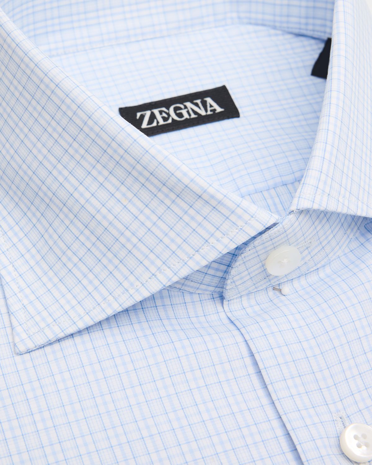 ZEGNA Men 's Cotton Small Check Dress Shirt