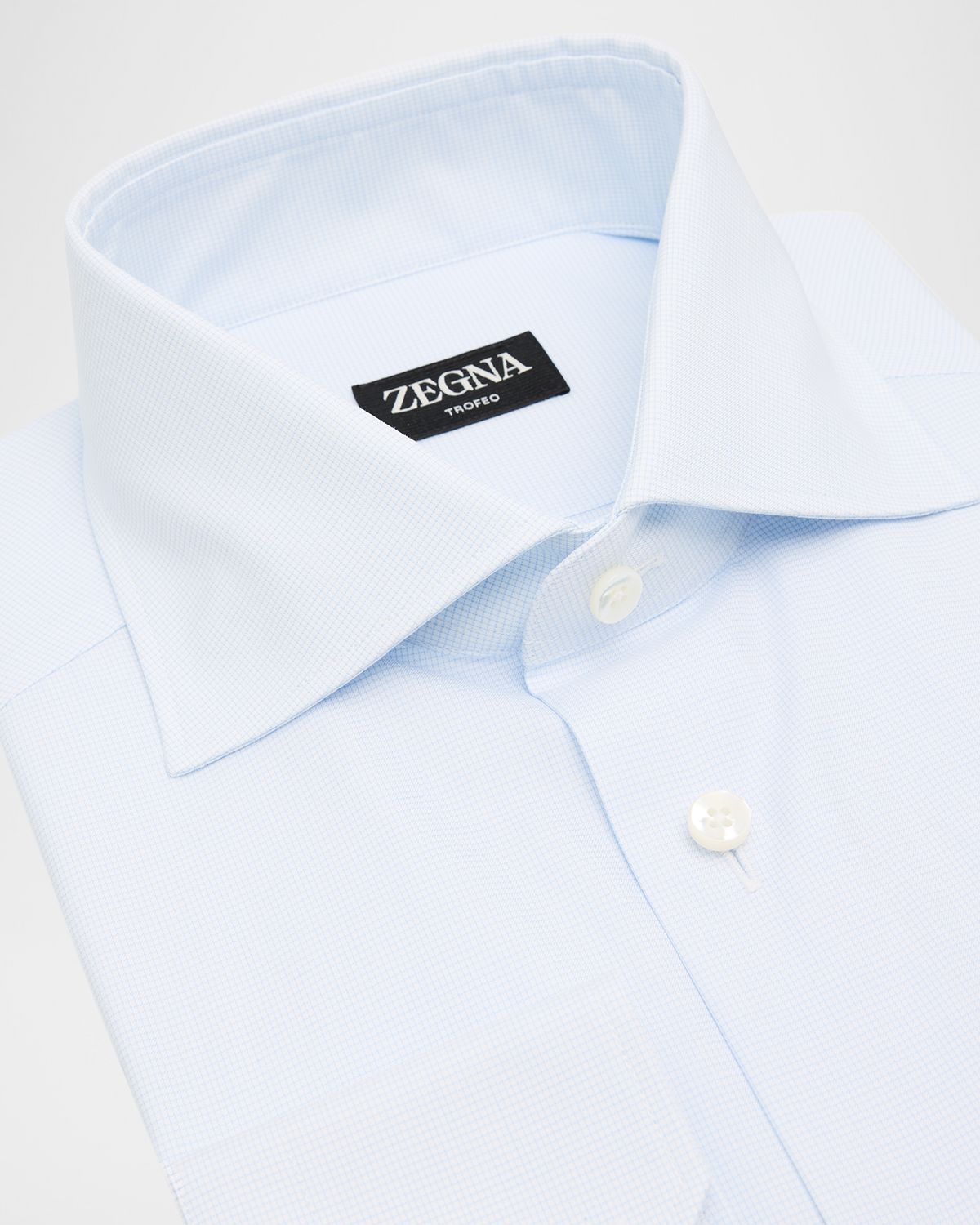 ZEGNA Men 's Micro-Check Cotton Dress Shirt