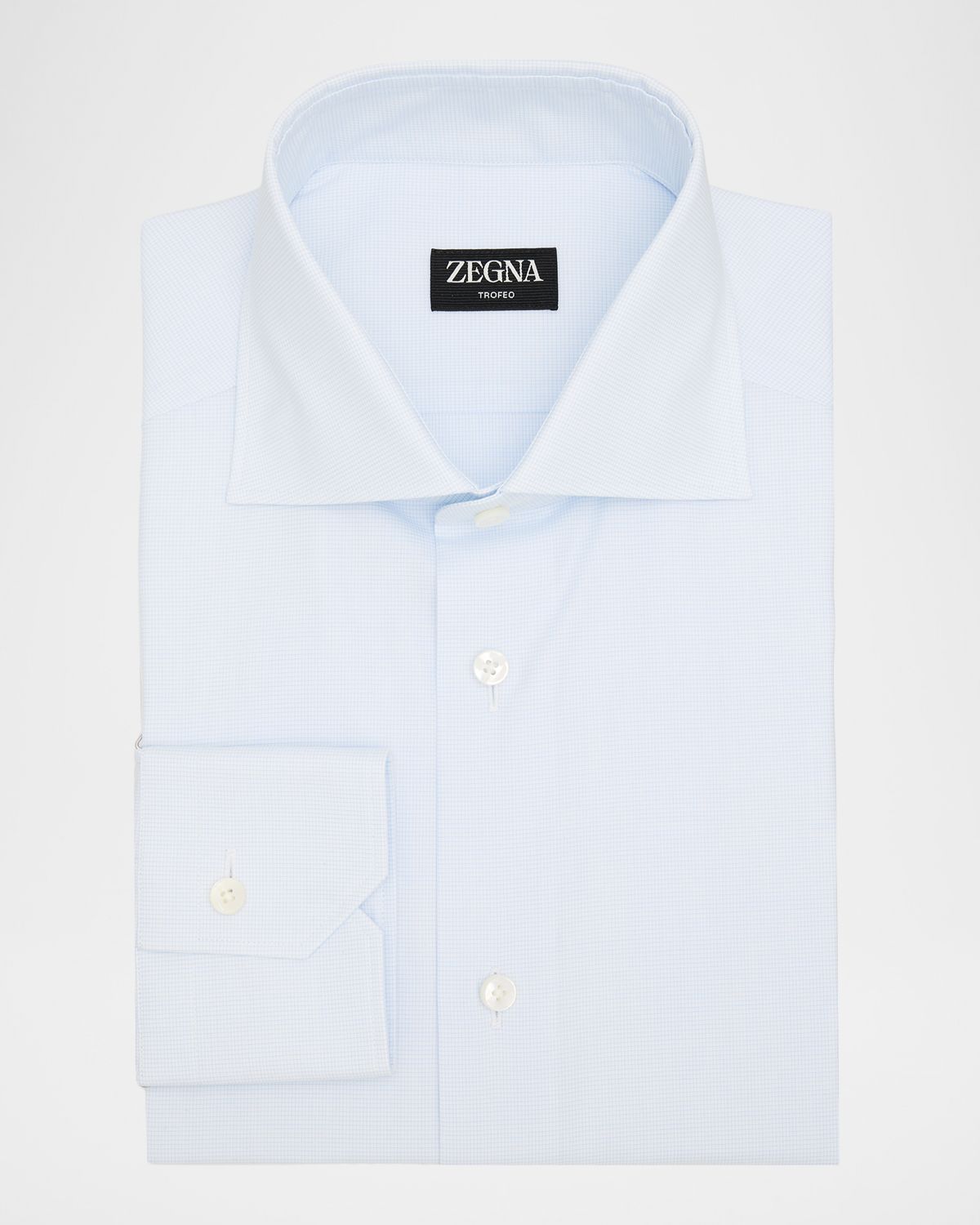 ZEGNA Men 's Micro-Check Cotton Dress Shirt