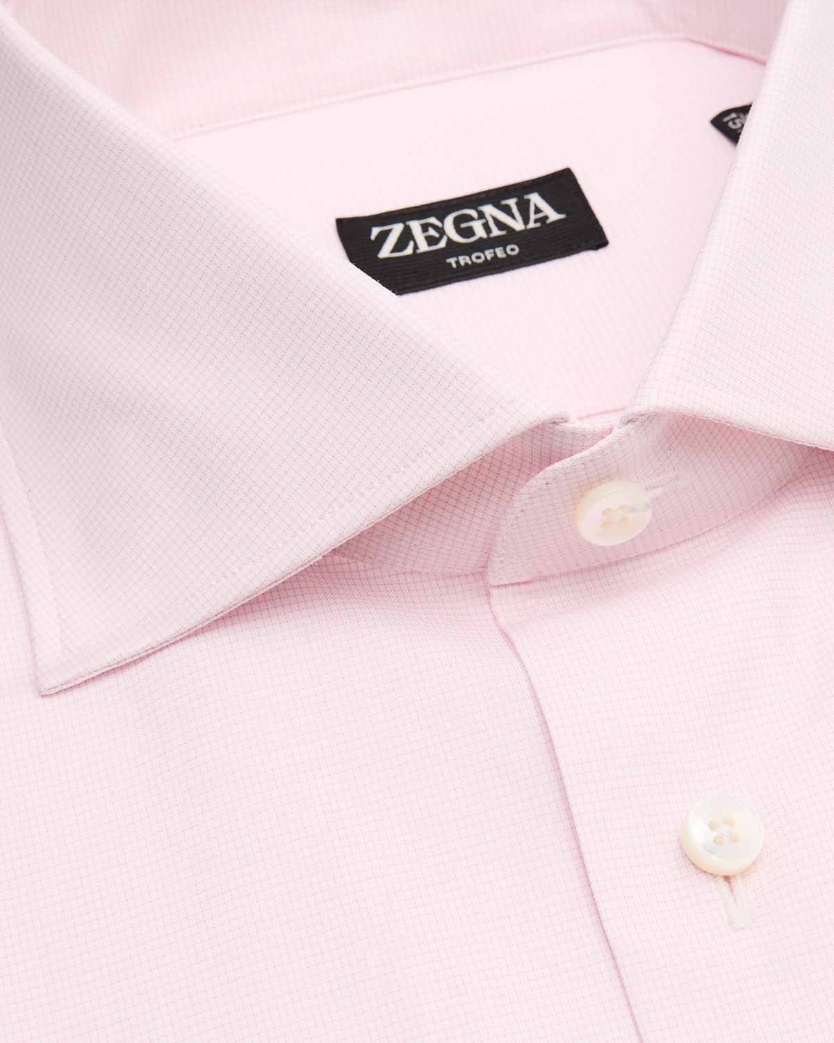 ZEGNA Men 's Micro-Check Trofeo Cotton Dress Shirt