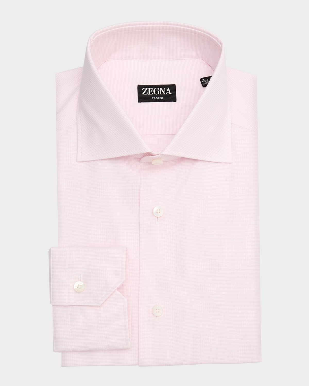 ZEGNA Men 's Micro-Check Trofeo Cotton Dress Shirt
