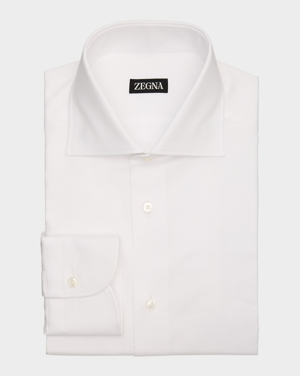 ZEGNA Men 's Cotton Oxford Spread-Collar Dress Shirt