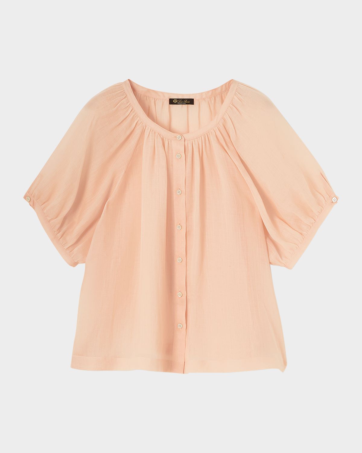 Loro Piana Gritt Ramie Voile Short-Sleeve Shirt