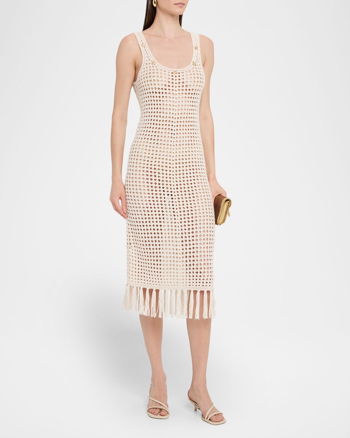 Generation Love Gia Embellished Crochet Fringe Midi Dress