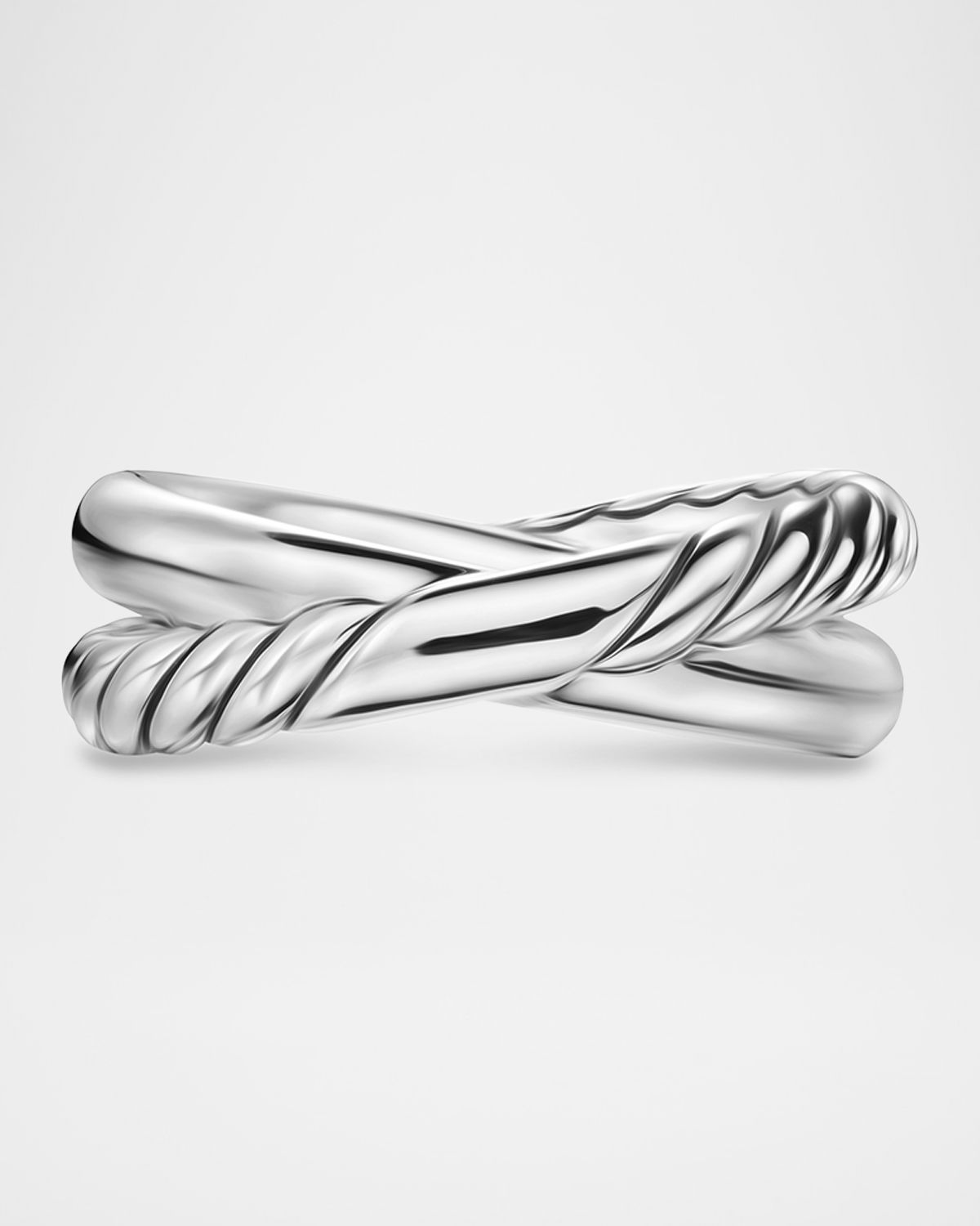 David Yurman Crossover 2 Row Ring in Silver, 7.5mm
