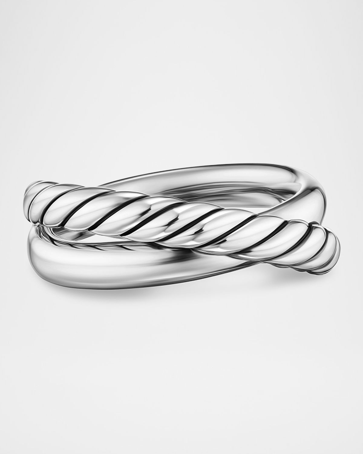 David Yurman Crossover 2 Row Ring in Silver, 7.5mm