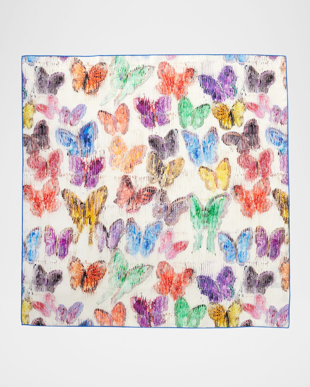 Hunt Slonem Spring Butterflies Printed Linen Dinner Napkin