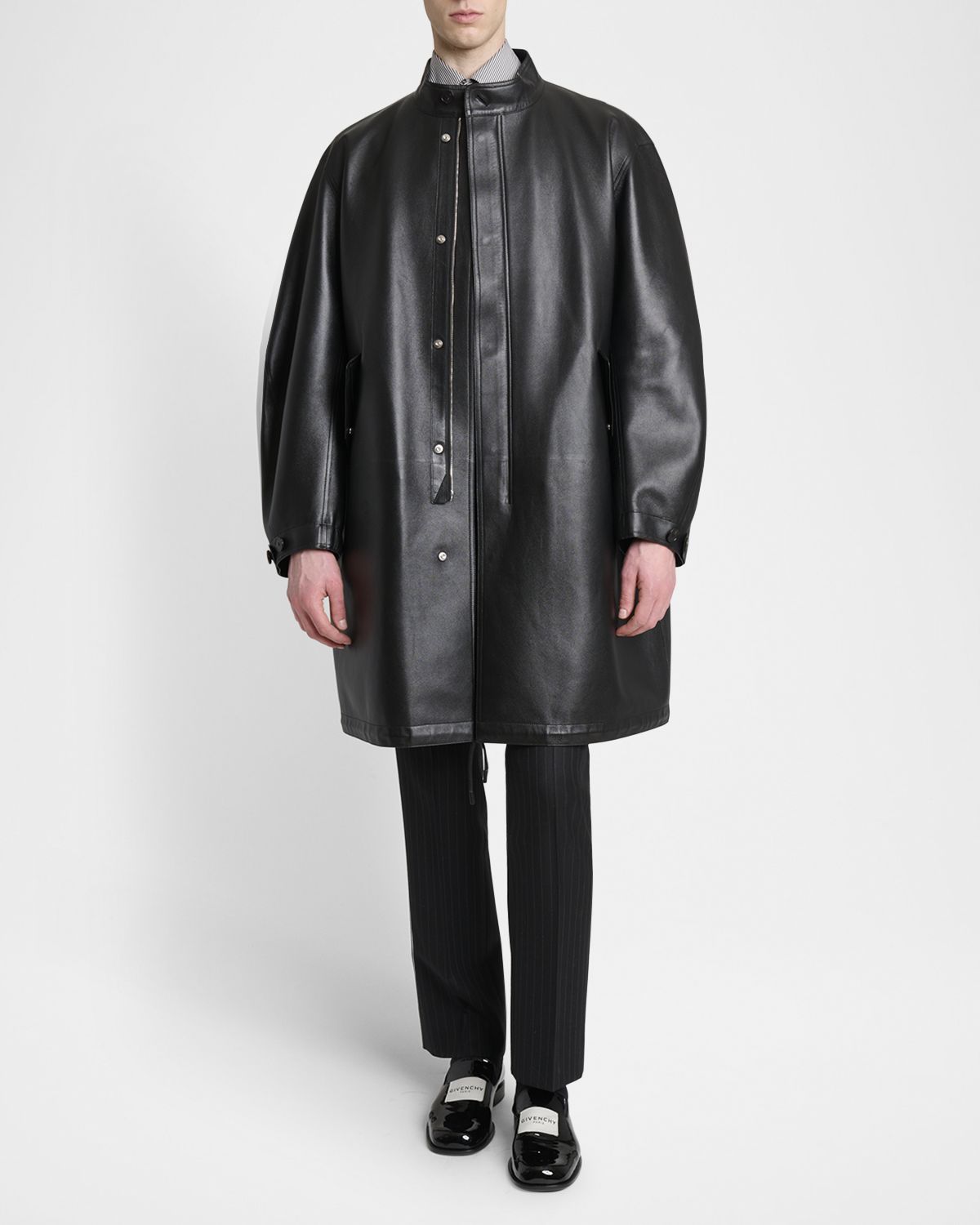 Givenchy Men 's Leather Fishtail Parka