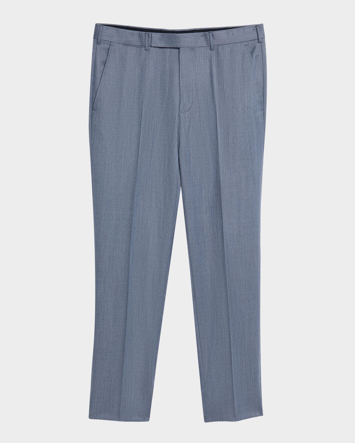 ZEGNA Men 's Cavalry Twill Sharkskin Flat-Front Trousers