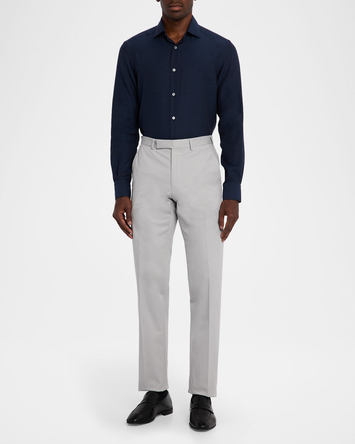 ZEGNA Men's Cotton-Stretch Modern Fit Trousers