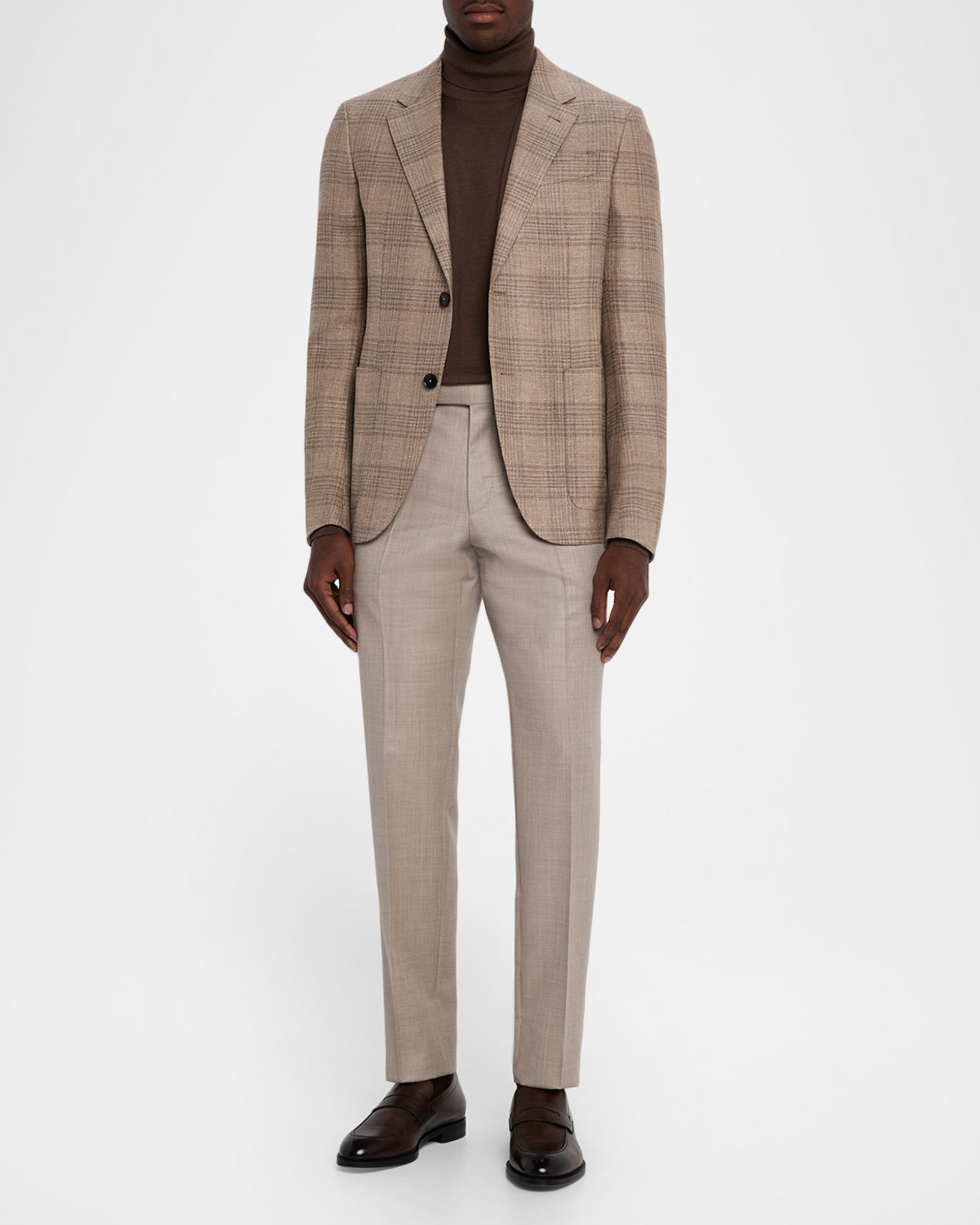 ZEGNA Men 's Winter Crossover Large Plaid Sport Coat