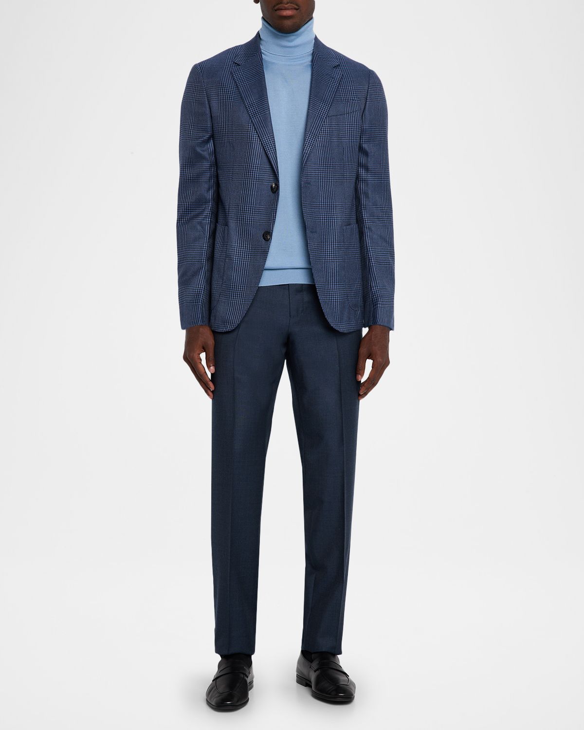 ZEGNA Men's Cashmere and Silk Prince Of Wales Sport Coat