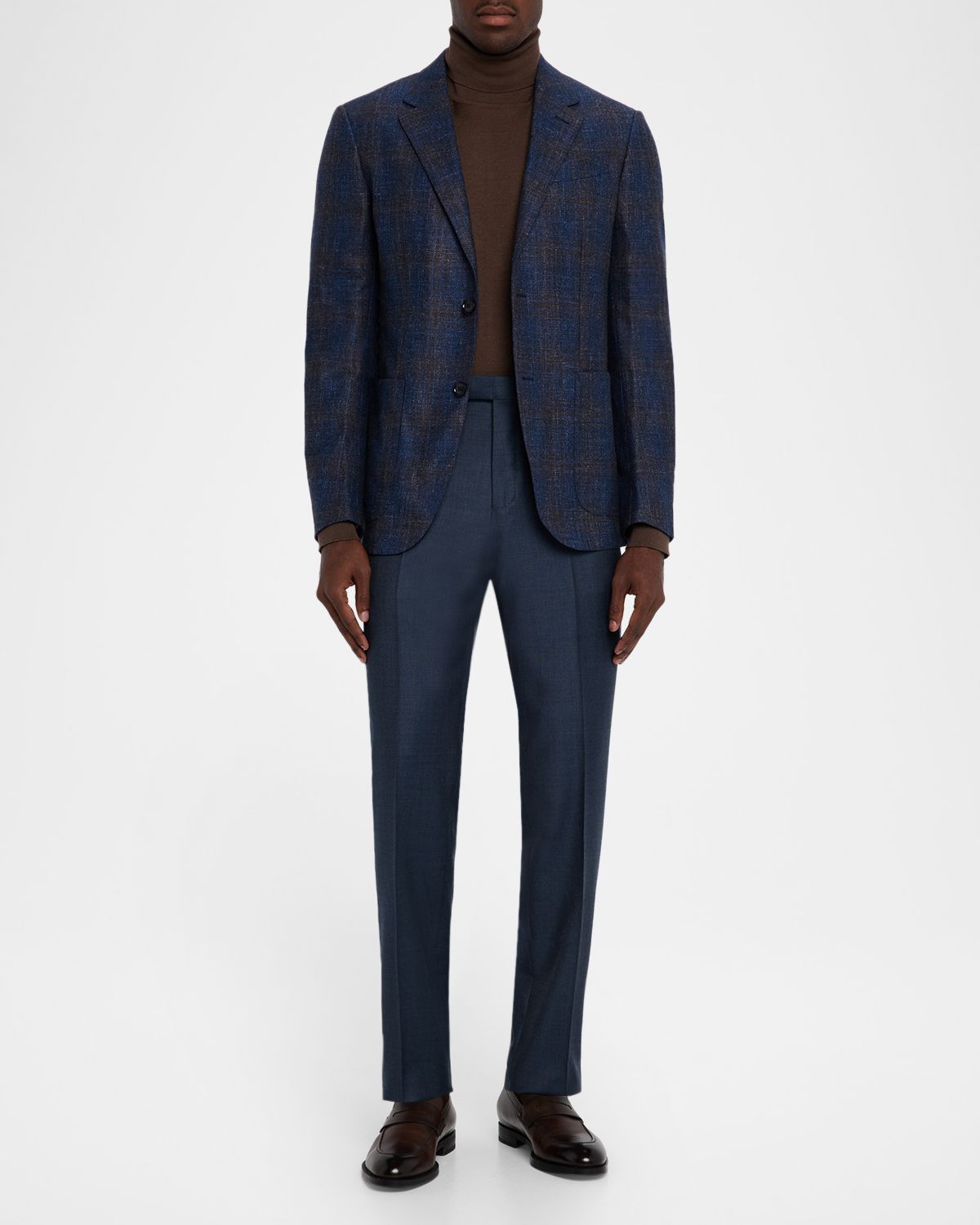 ZEGNA Men 's Wool Sharkskin Modern Fit Trousers