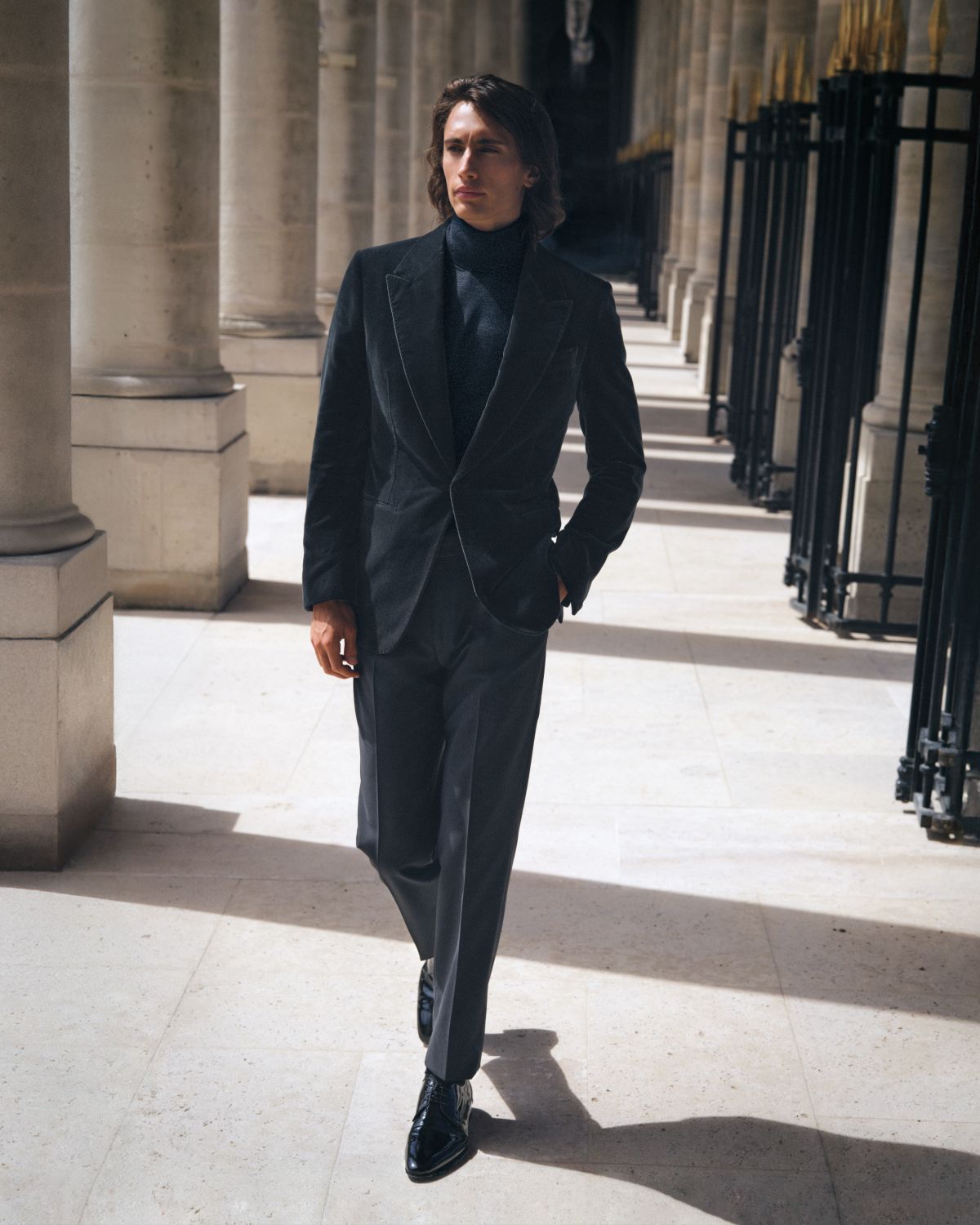 ZEGNA Men 's Satin-Trim Slim Flat-Front Formal Trousers