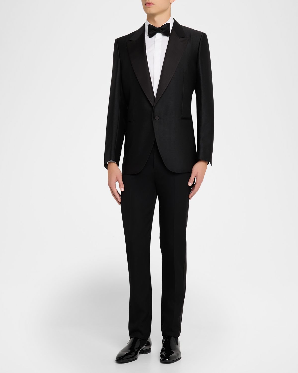 ZEGNA Men 's Micro-Jacquard Peak Lapel Dinner Jacket