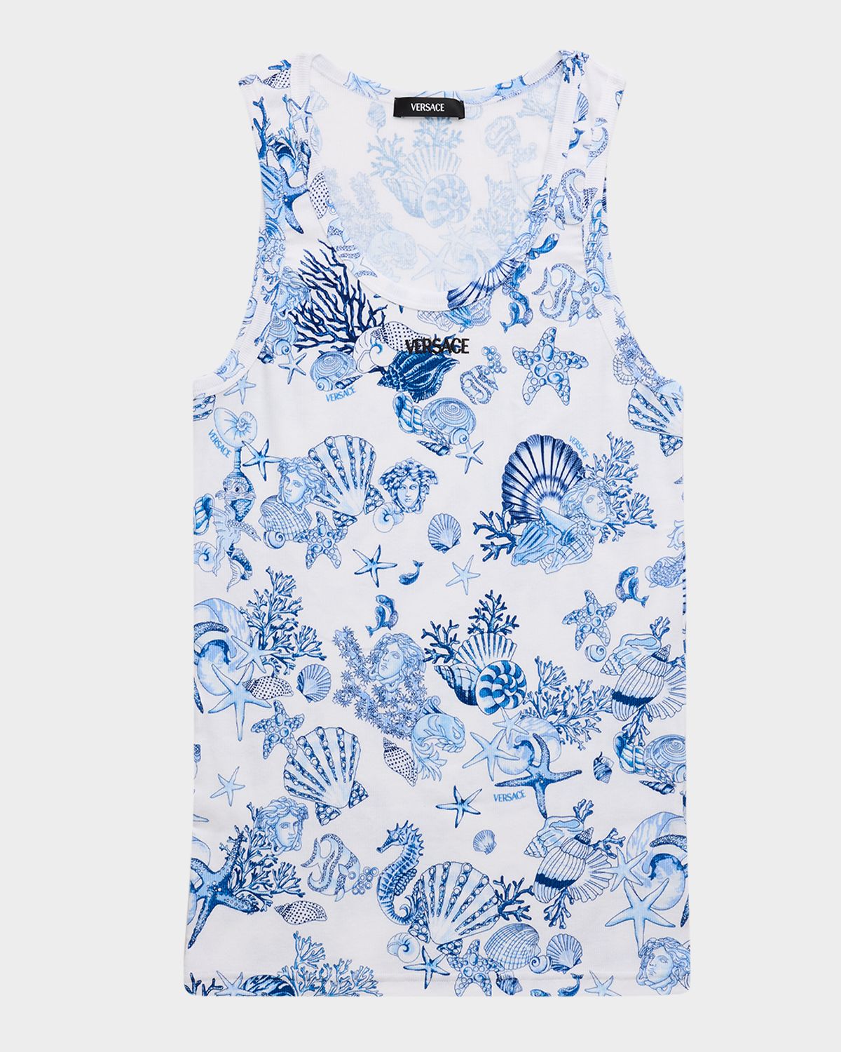 Versace Men 's La Vacanza Cotton Rib Tank Top