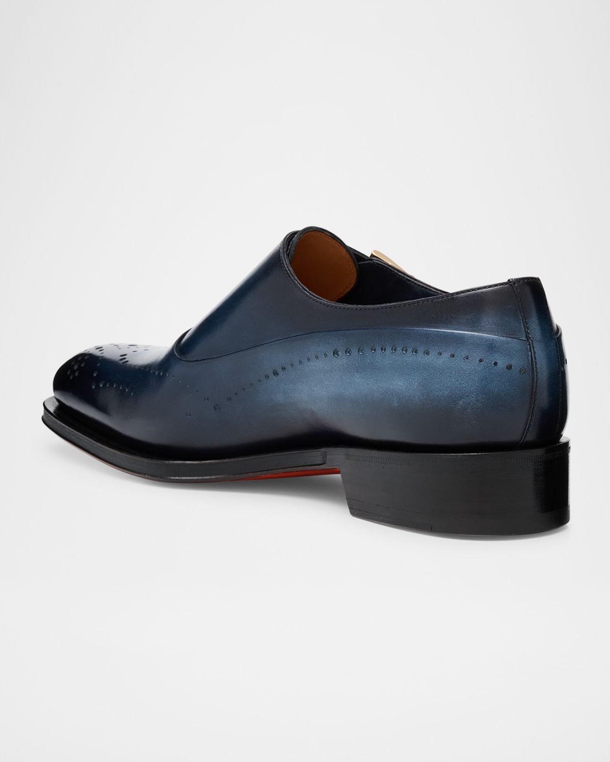 Santoni Men 's Carter Brogue Leather Double Monk-Strap Loafers