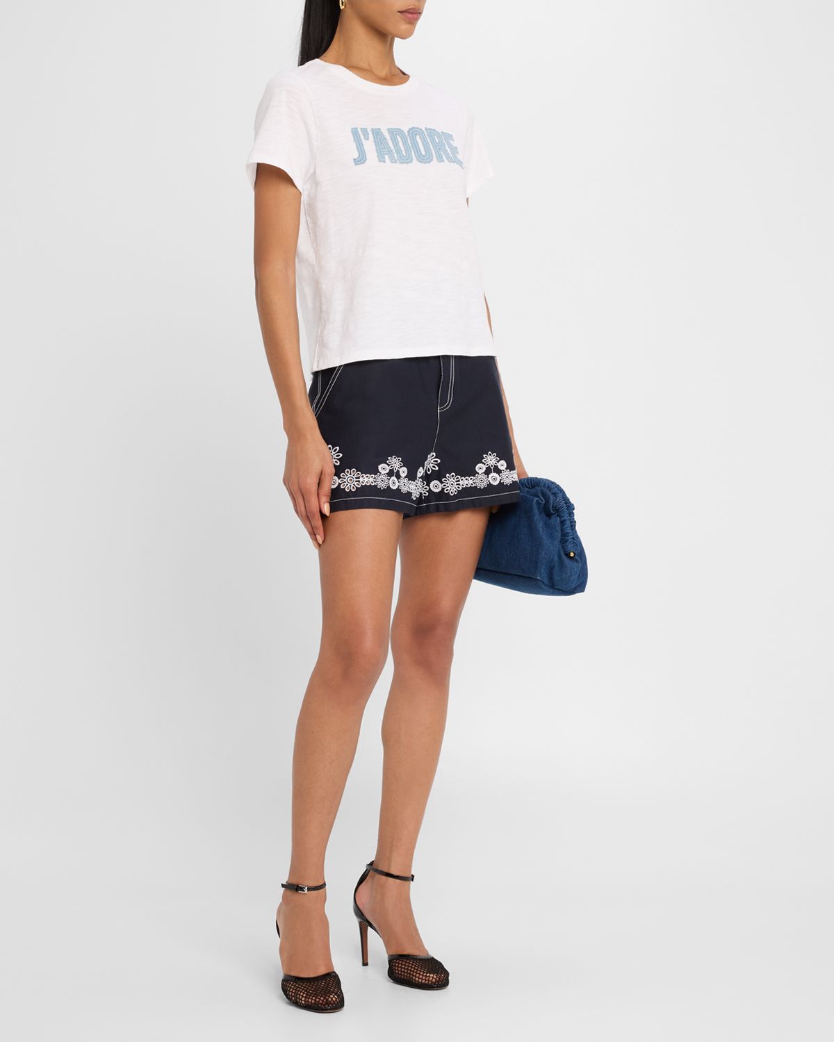 Cinq a Sept Shrunken Denim J 'Adore Tee