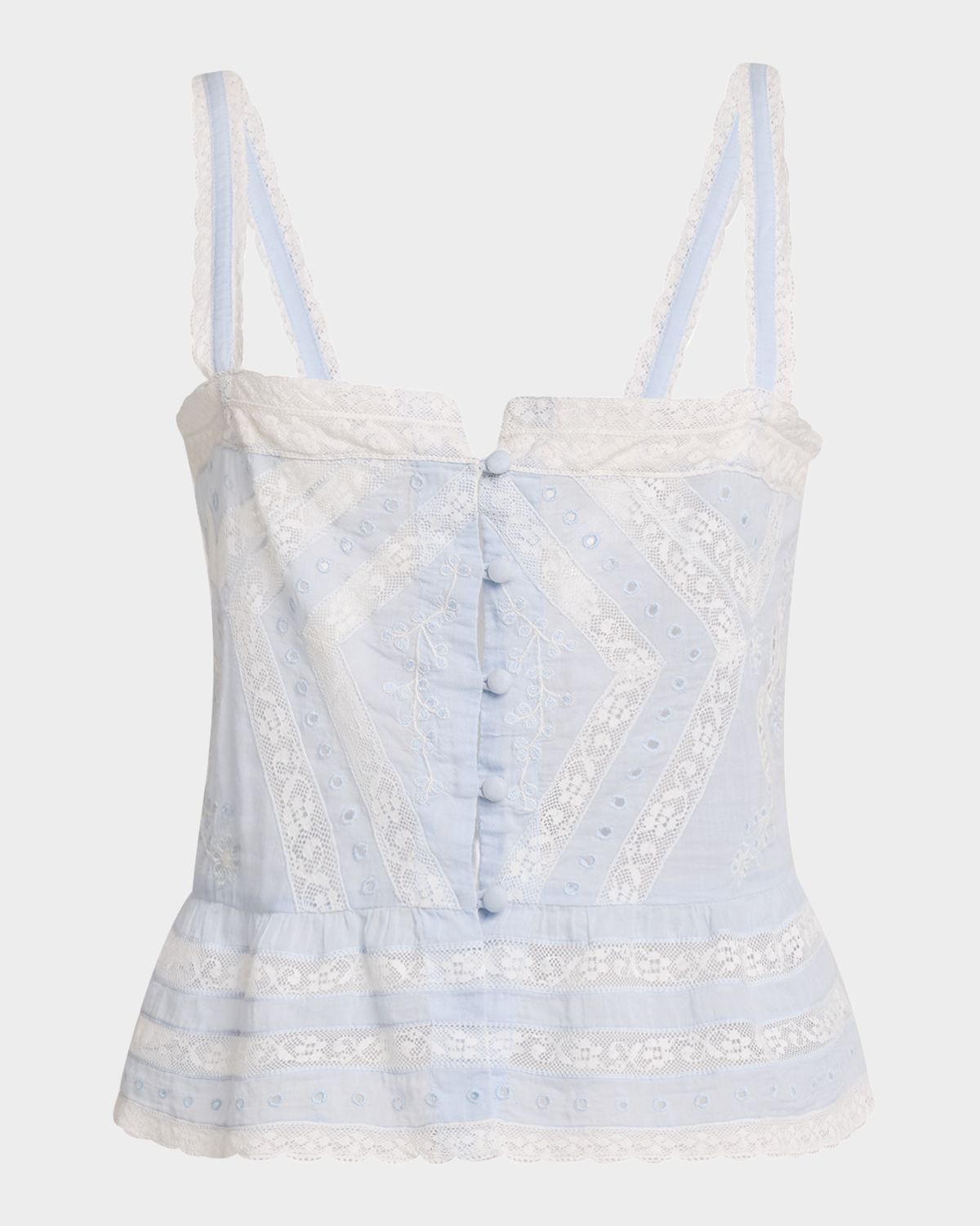 LoveShackFancy Pruitt Cotton Embroidered Top