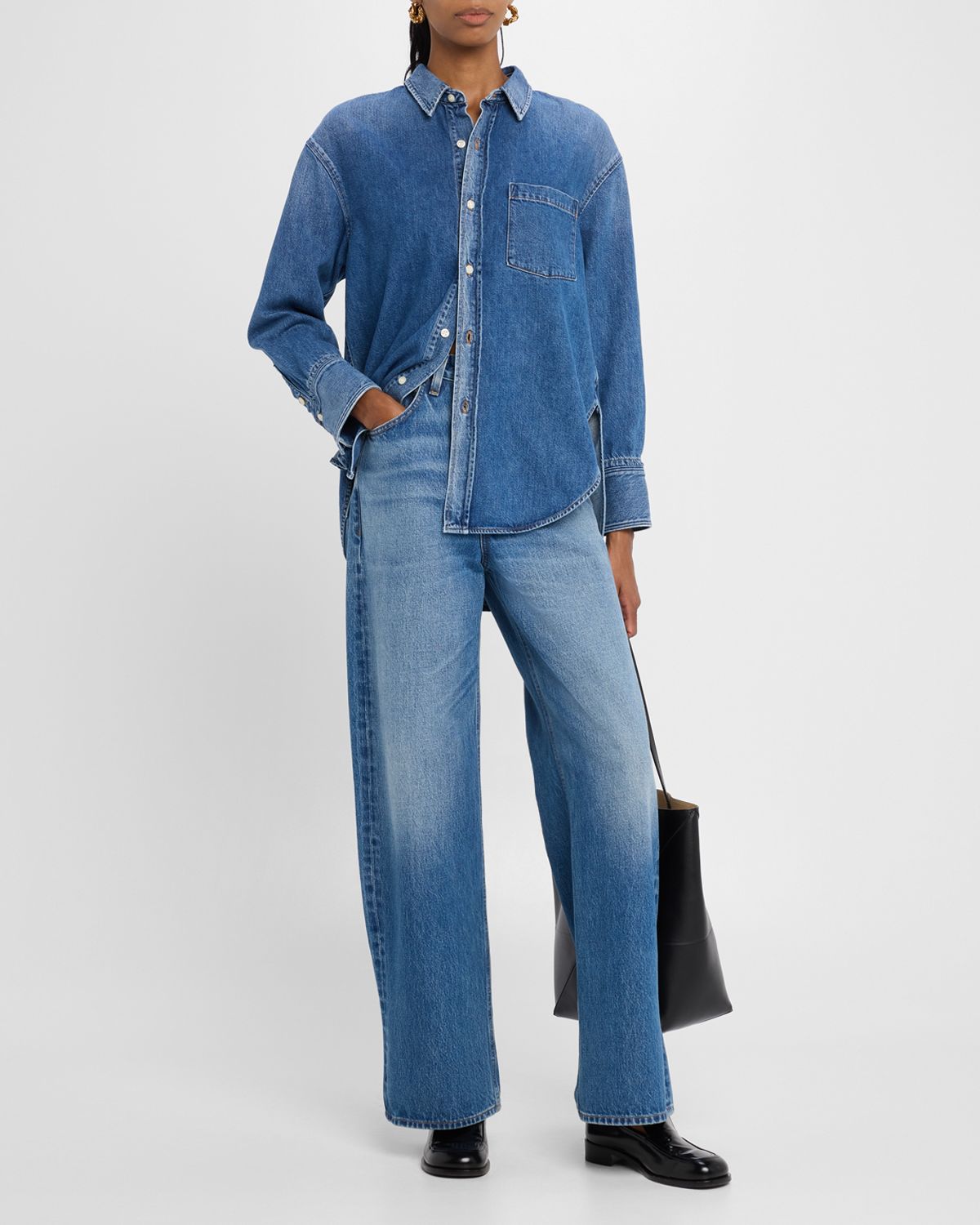 Good Work by Argent x Citizens of Humanity Harris Button-Down Cotton Denim Shirt