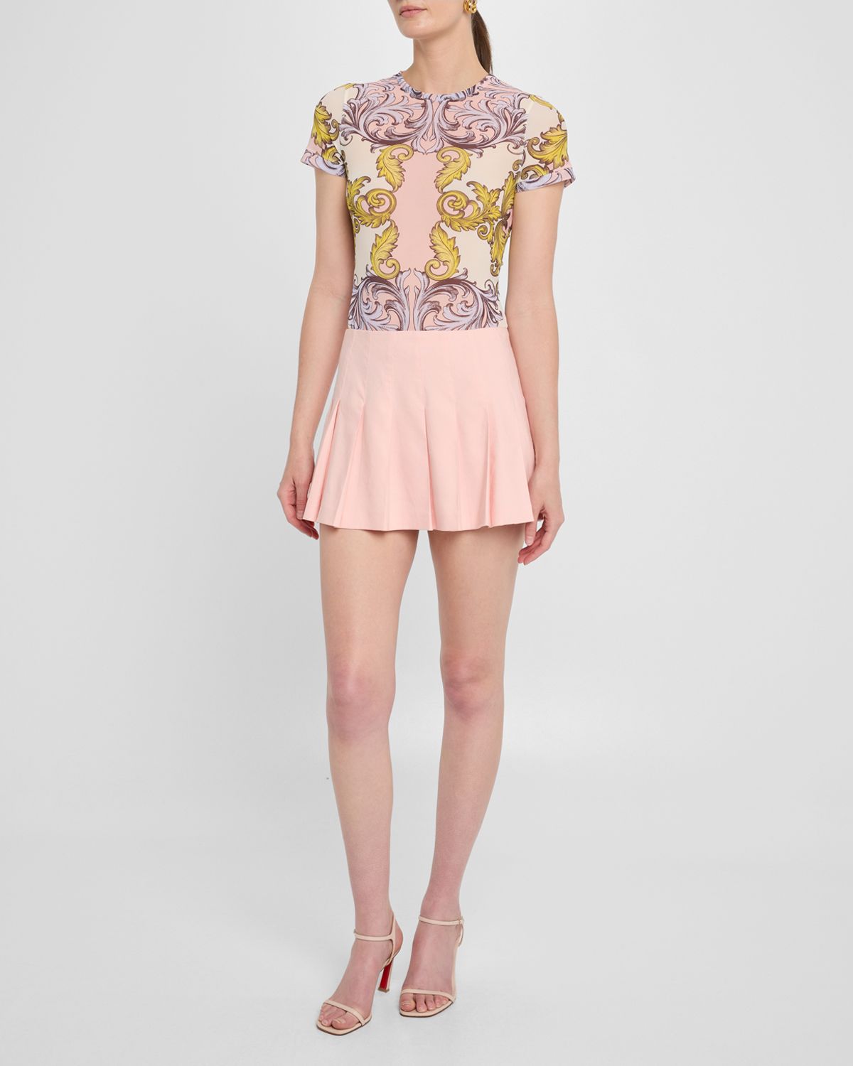 ALICE + OLIVIA Carter Low-Rise Pleated Mini Skirt