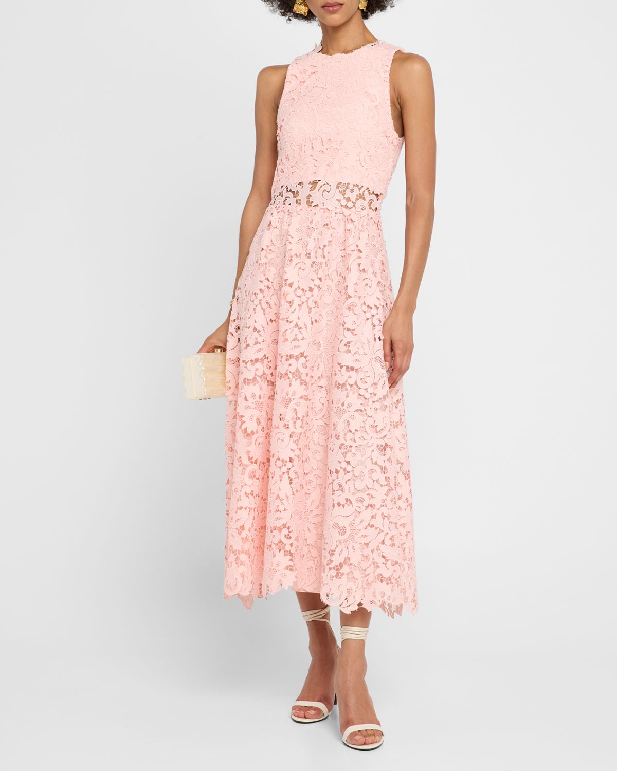 ALICE + OLIVIA Babette Lace Midi Dress