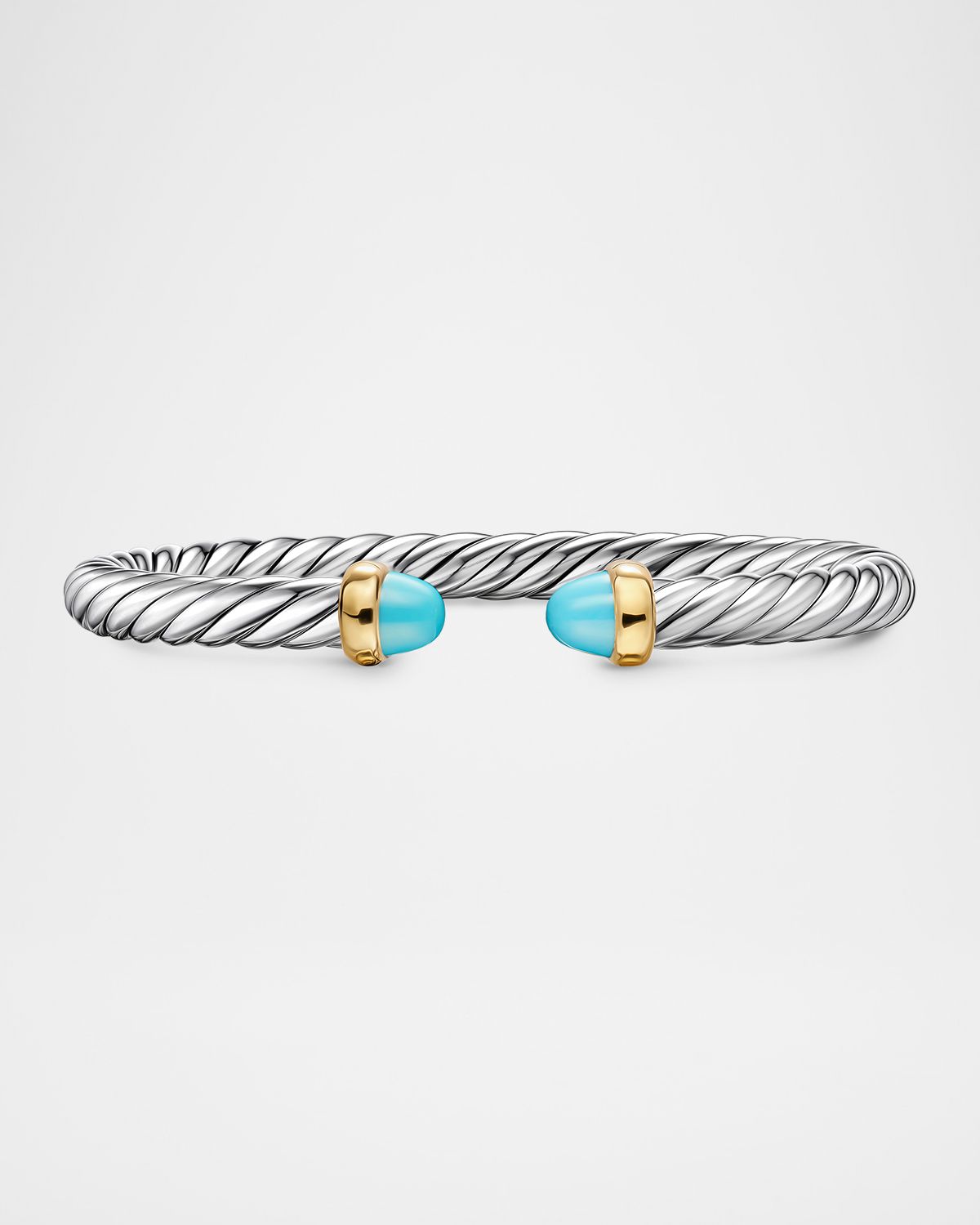 David Yurman Cable Flex Bracelet with Gemstones in Silver and 14K Gold, 6mm