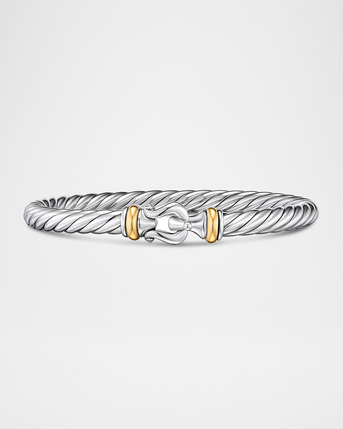 David Yurman Cable Flex Bracelet in Silver and 14K Gold, 6mm