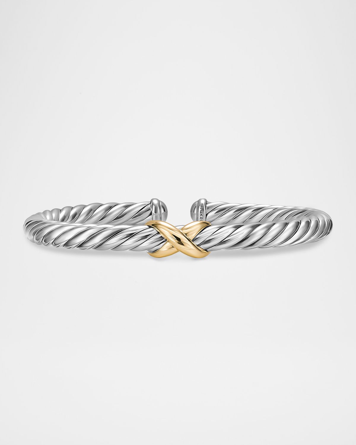 David Yurman Cable Flex X Bracelet in Silver and 14K Gold, 6mm