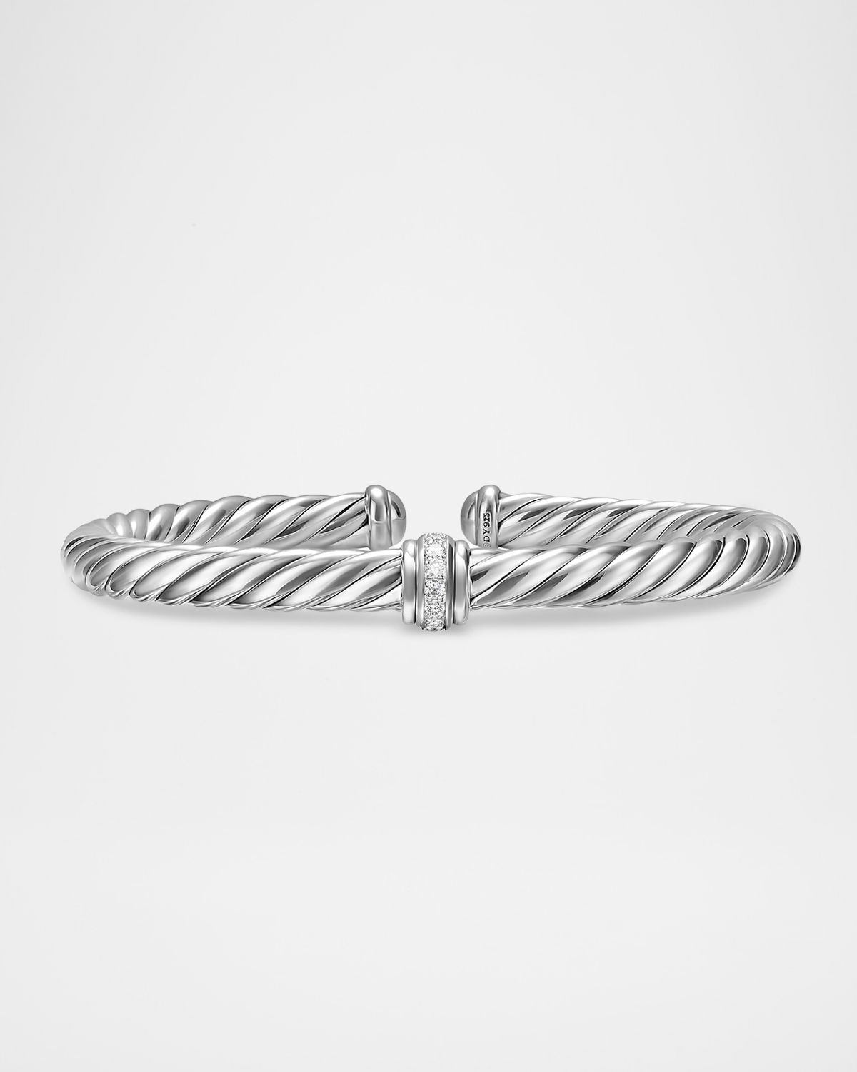 David Yurman Cable Flex Bracelet with Diamonds in Silver, 6mm