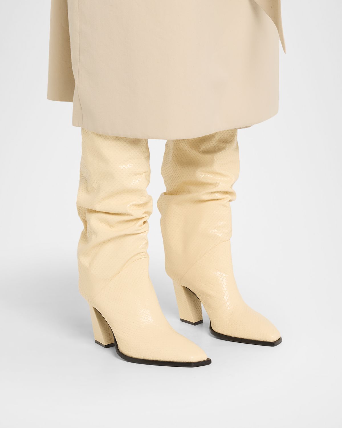 Jimmy Choo Hart 85 Printed Leather Knee-High Boots