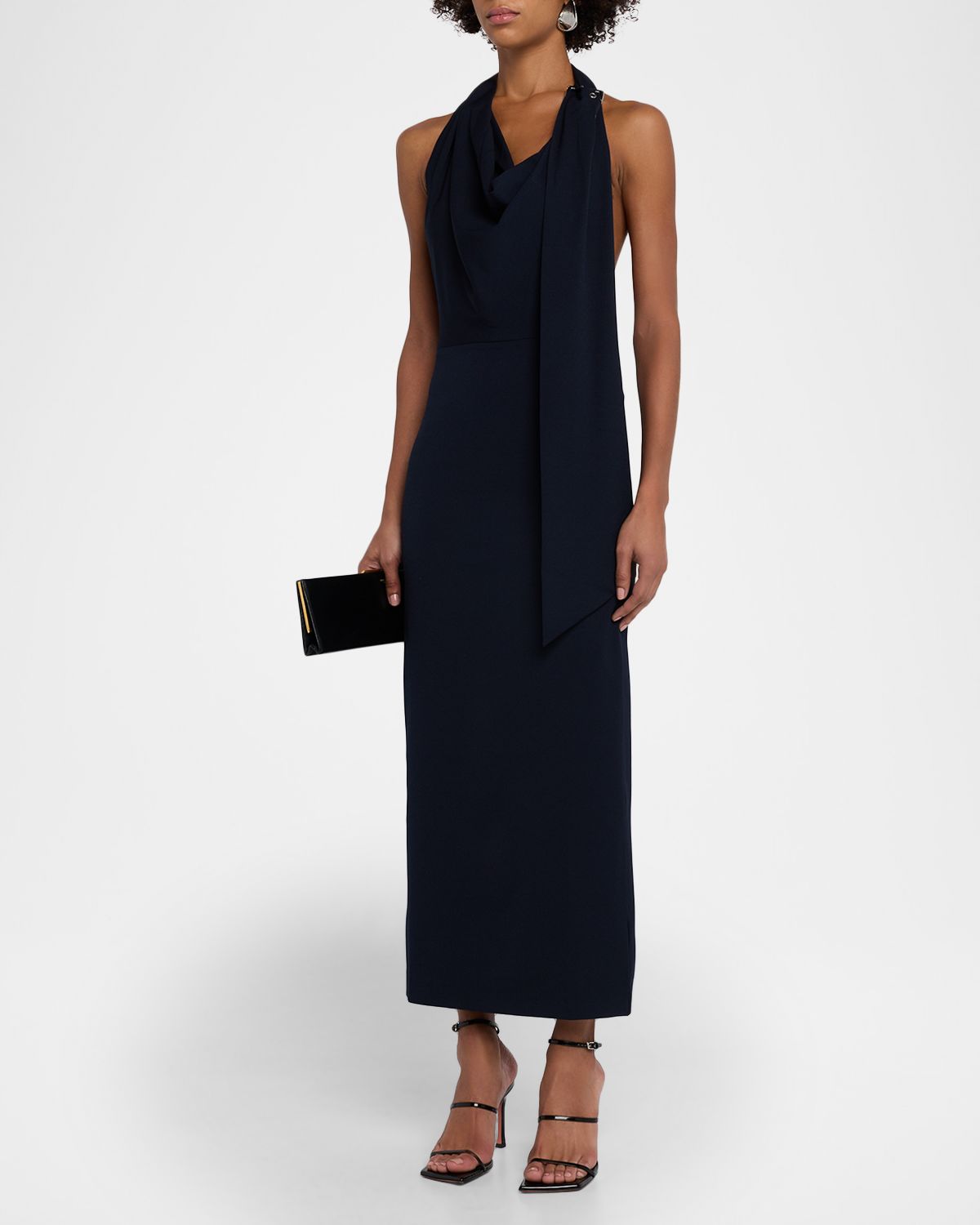 Wynn Hamlyn Catherine Buckle Halter Maxi Dress