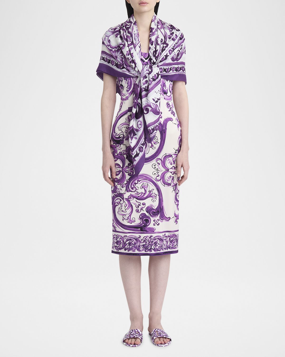 Dolce & Gabbana Majolica-Print Foulard Scarf