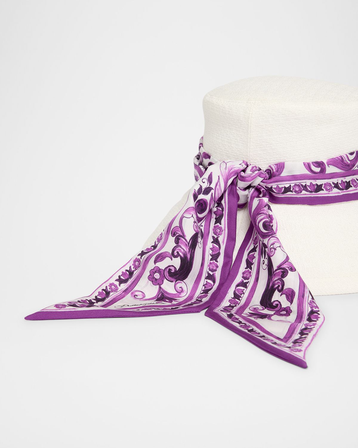Dolce & Gabbana Cotton Bucket Hat With Silk Scarf