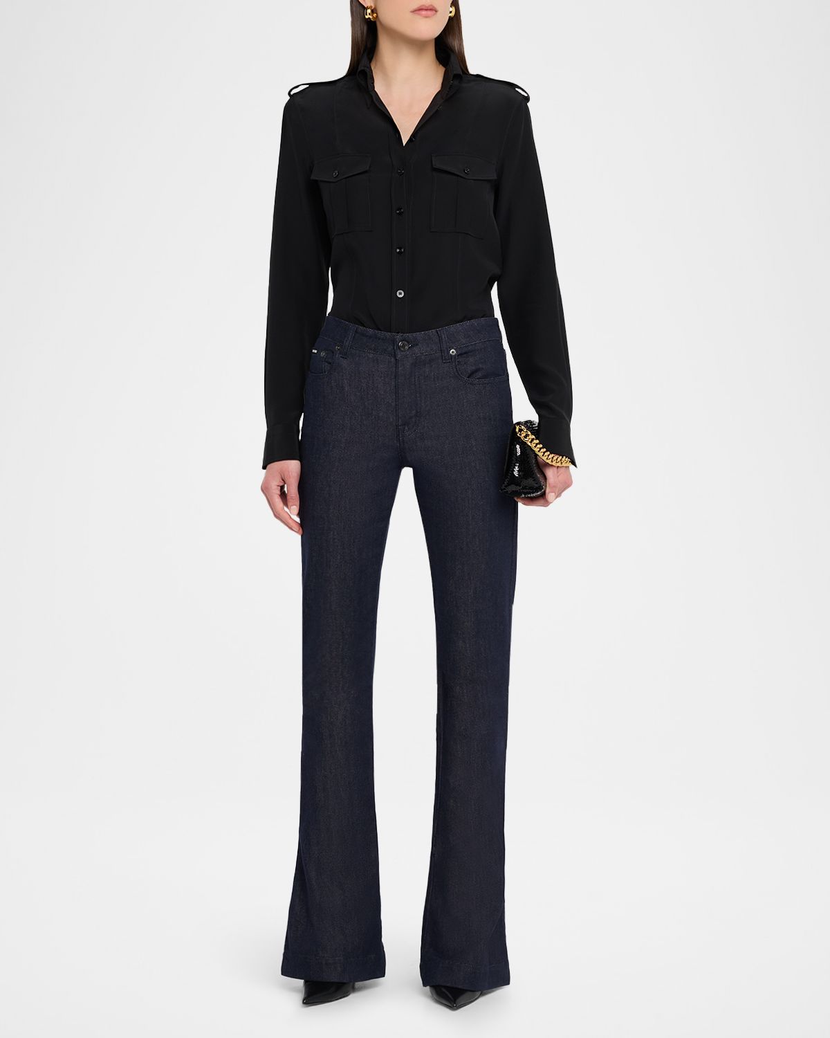 TOM FORD Silk Crepe De Chine Military Shirt