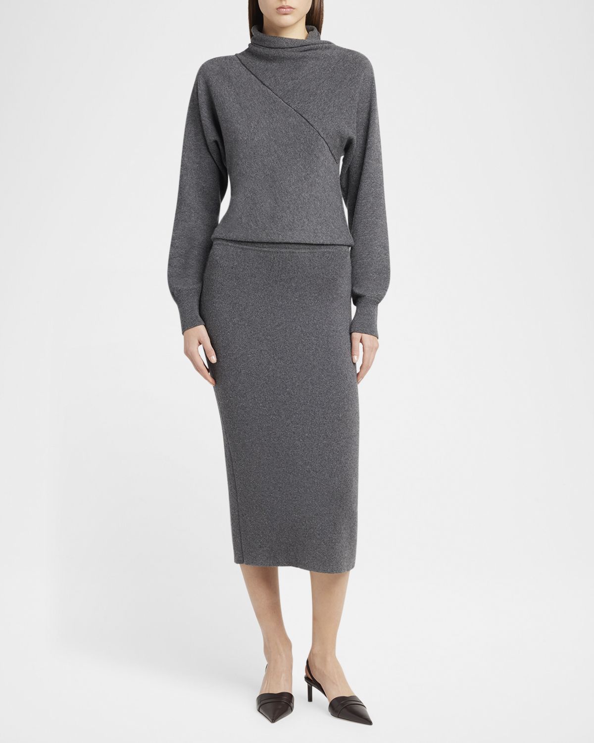TOM FORD Wrap-Neck Fine Cashmere-Cotton Sweater
