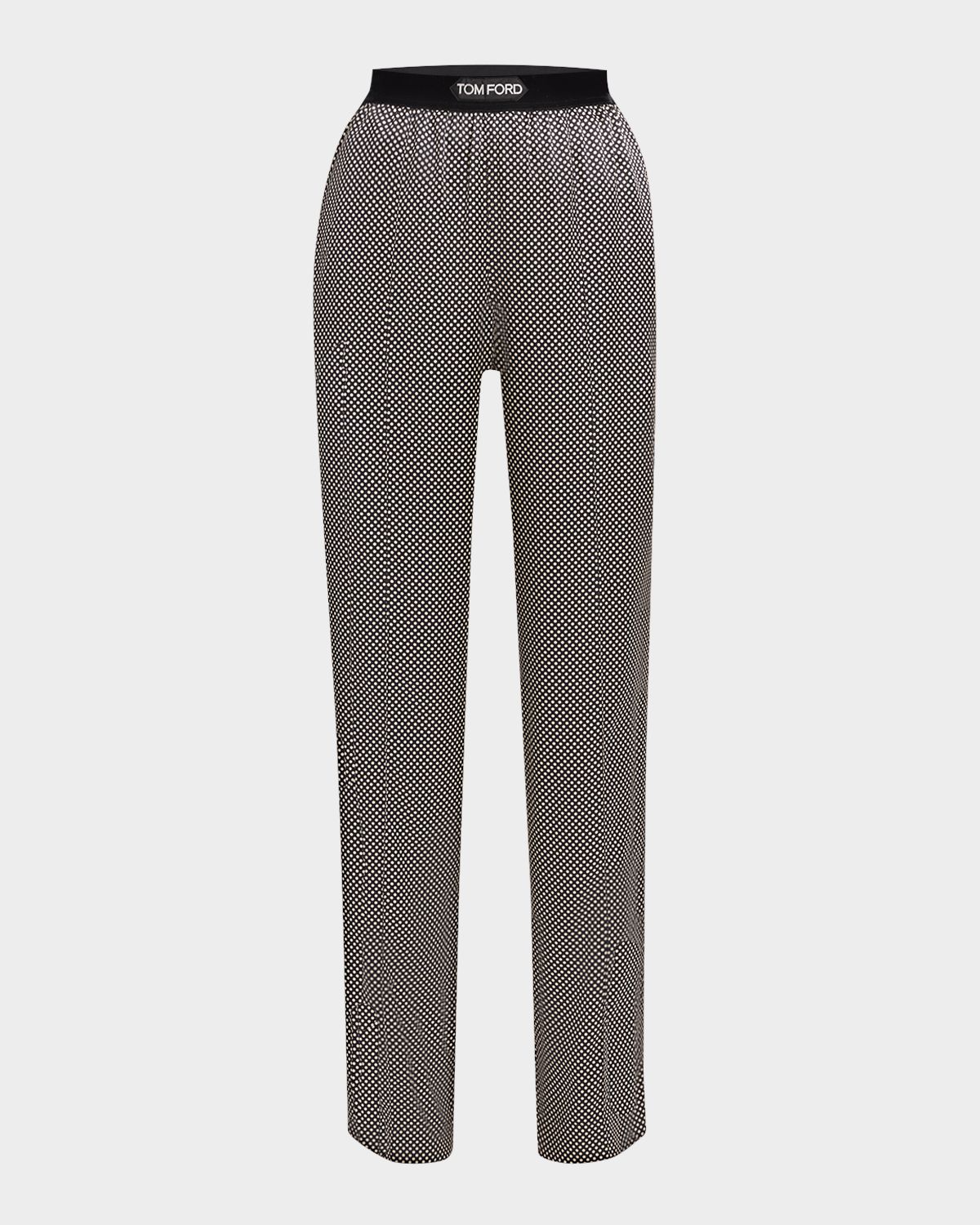 TOM FORD Polka Dot Print Stretch Satin Pajama Pants