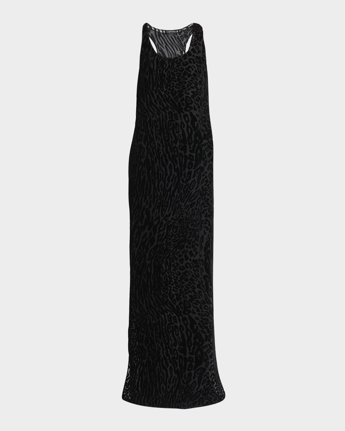 TOM FORD Abstract Leopard Devore Racerback Evening Dress