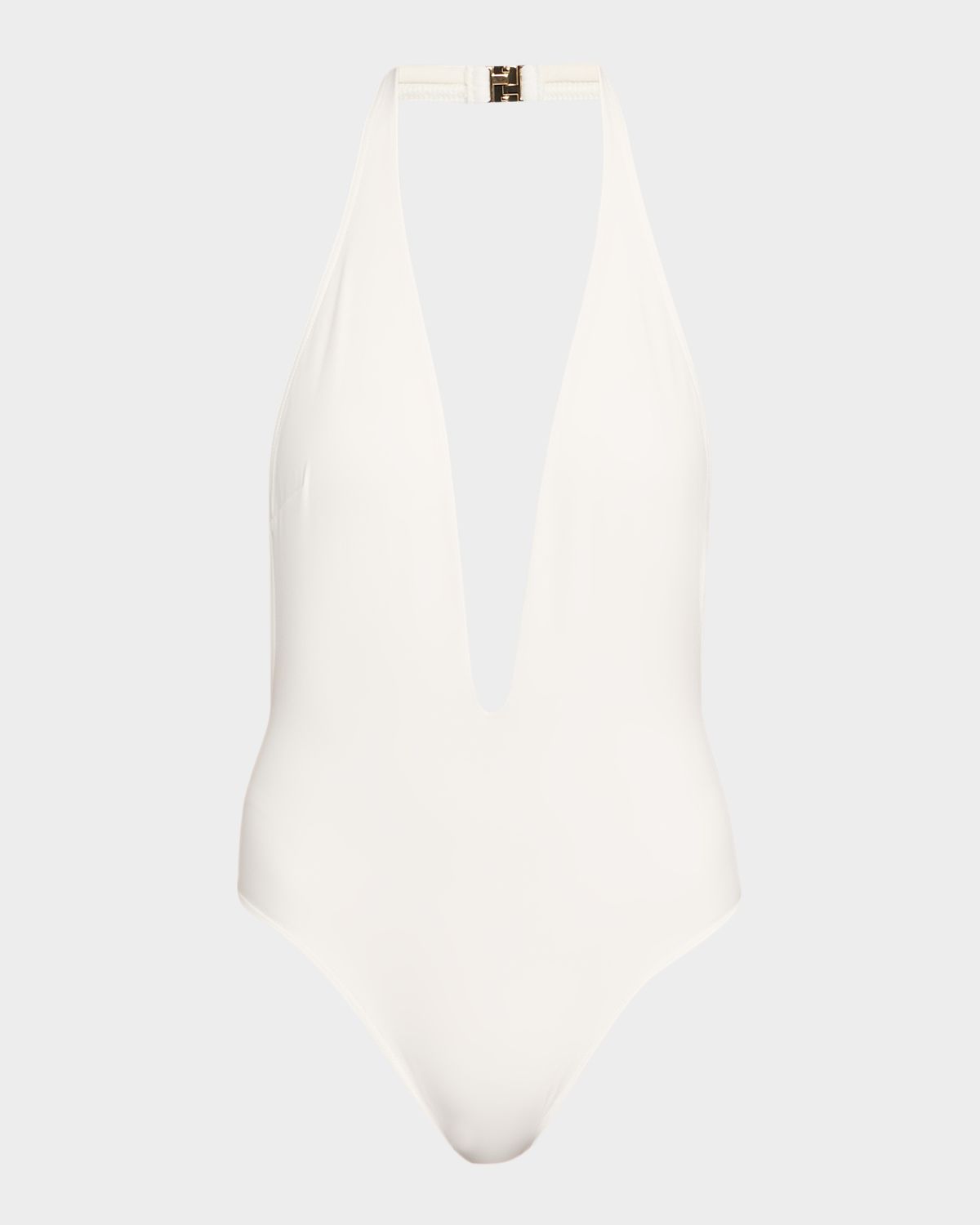TOM FORD Plunging Halter Jersey One-Piece Swimsuit | Thumbnail 5