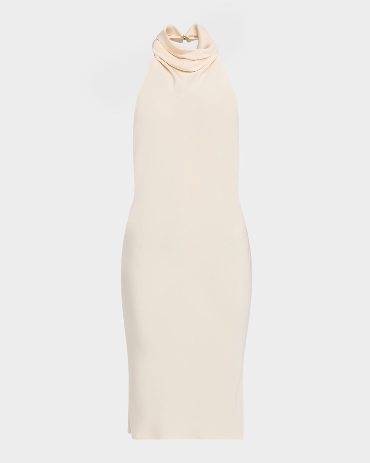 TOM FORD Cowl Halter Silk Sable Backless Cocktail Dress
