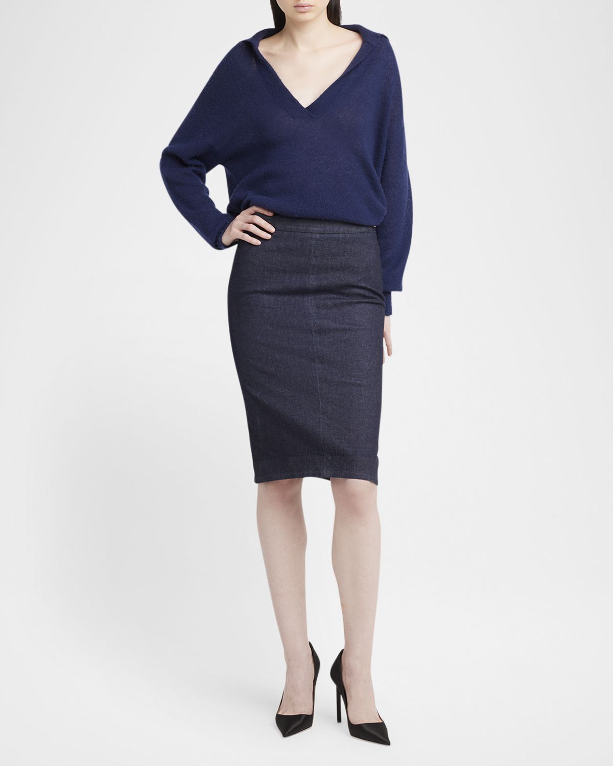 TOM FORD Stretch Denim Tailored Skirt