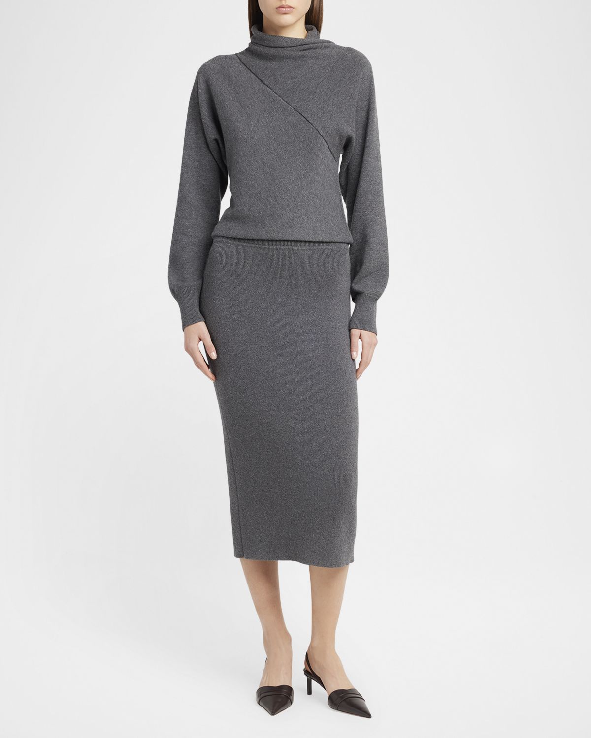TOM FORD Fine Cashmere-Cotton Rib Pencil Skirt