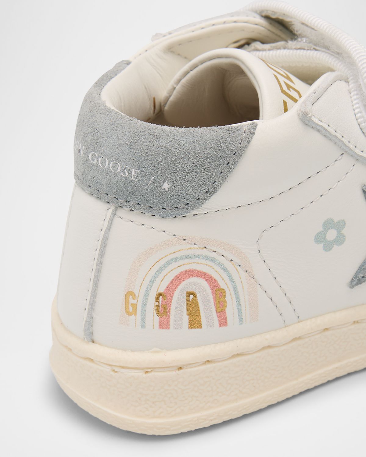 Golden Goose Girl 's June Leather Pastel Drawing Sneakers, Baby/Toddler