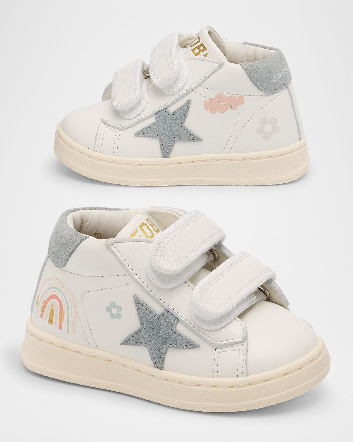 Golden Goose Girl 's June Leather Pastel Drawing Sneakers, Baby/Toddler
