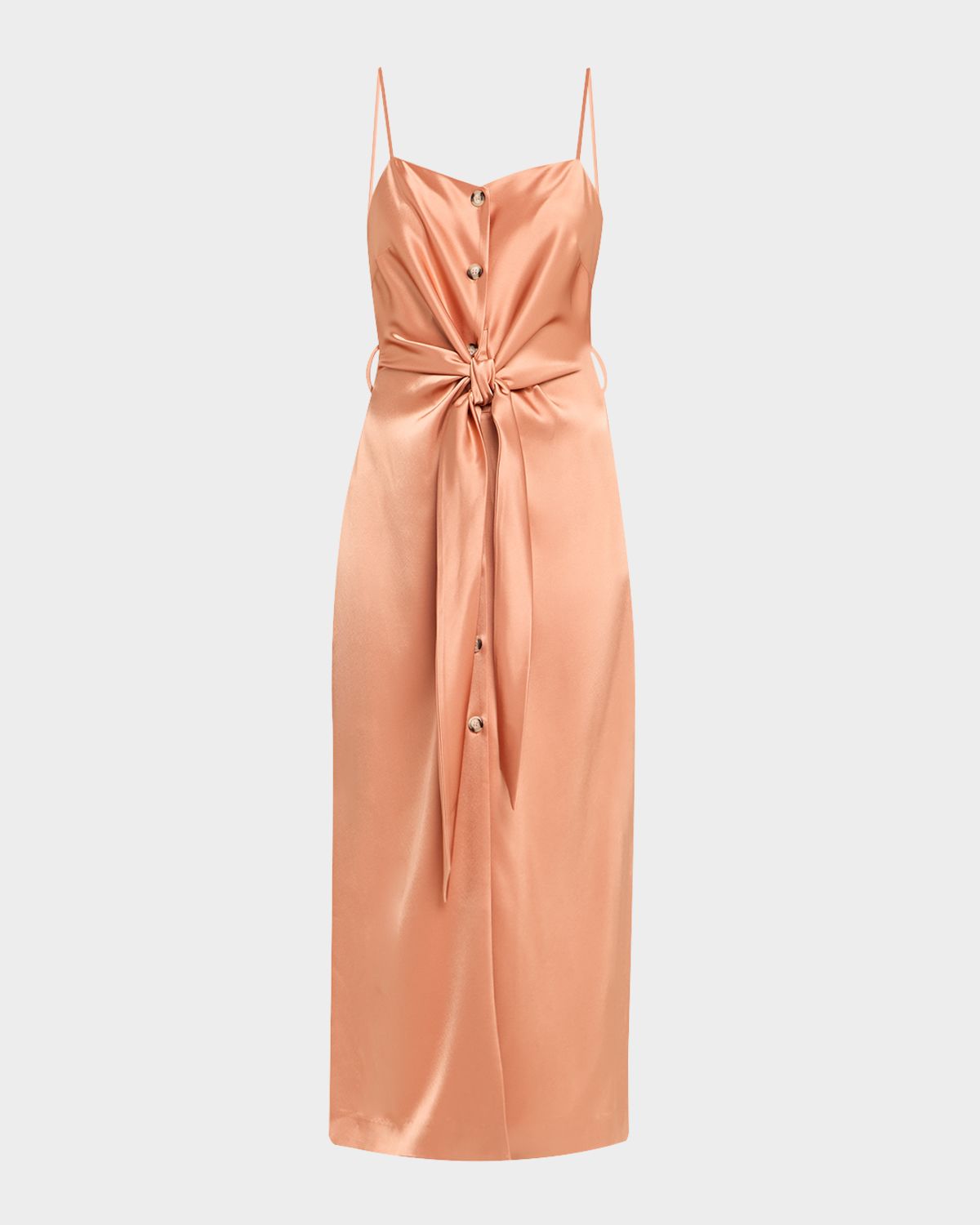Nanushka Sayan Draped Satin Midi Dress