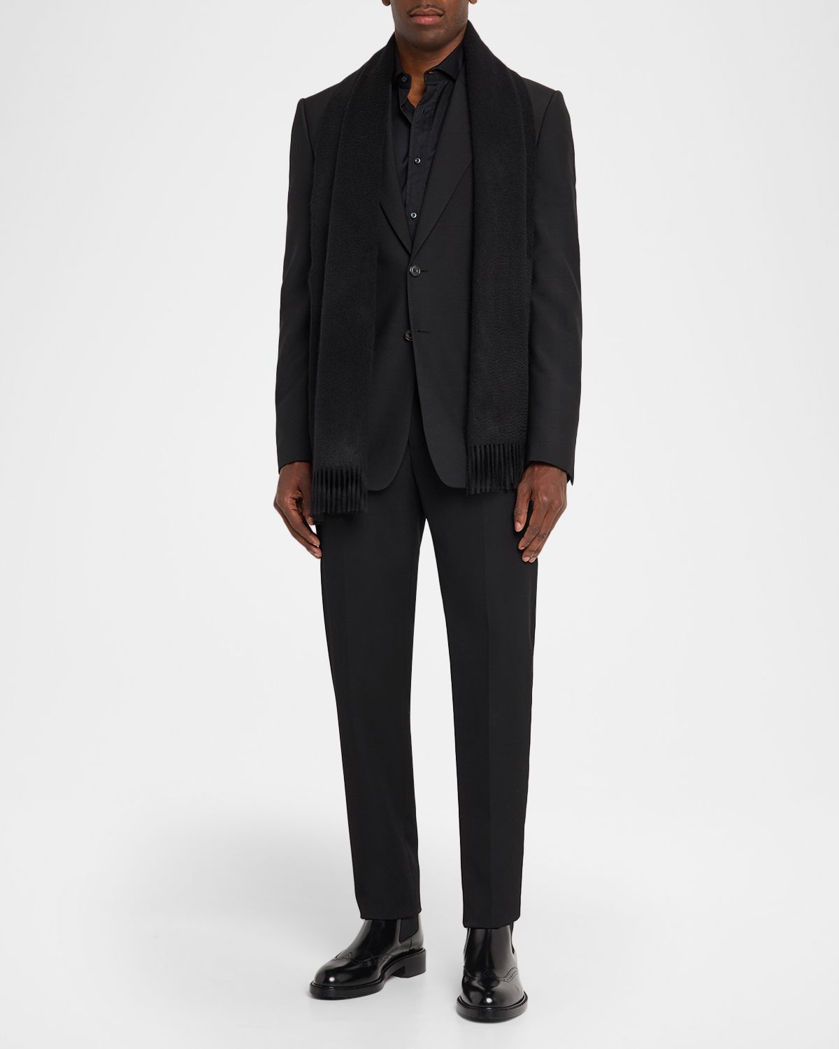 ZEGNA Men 's Oasi Cashmere Leather-Label Scarf