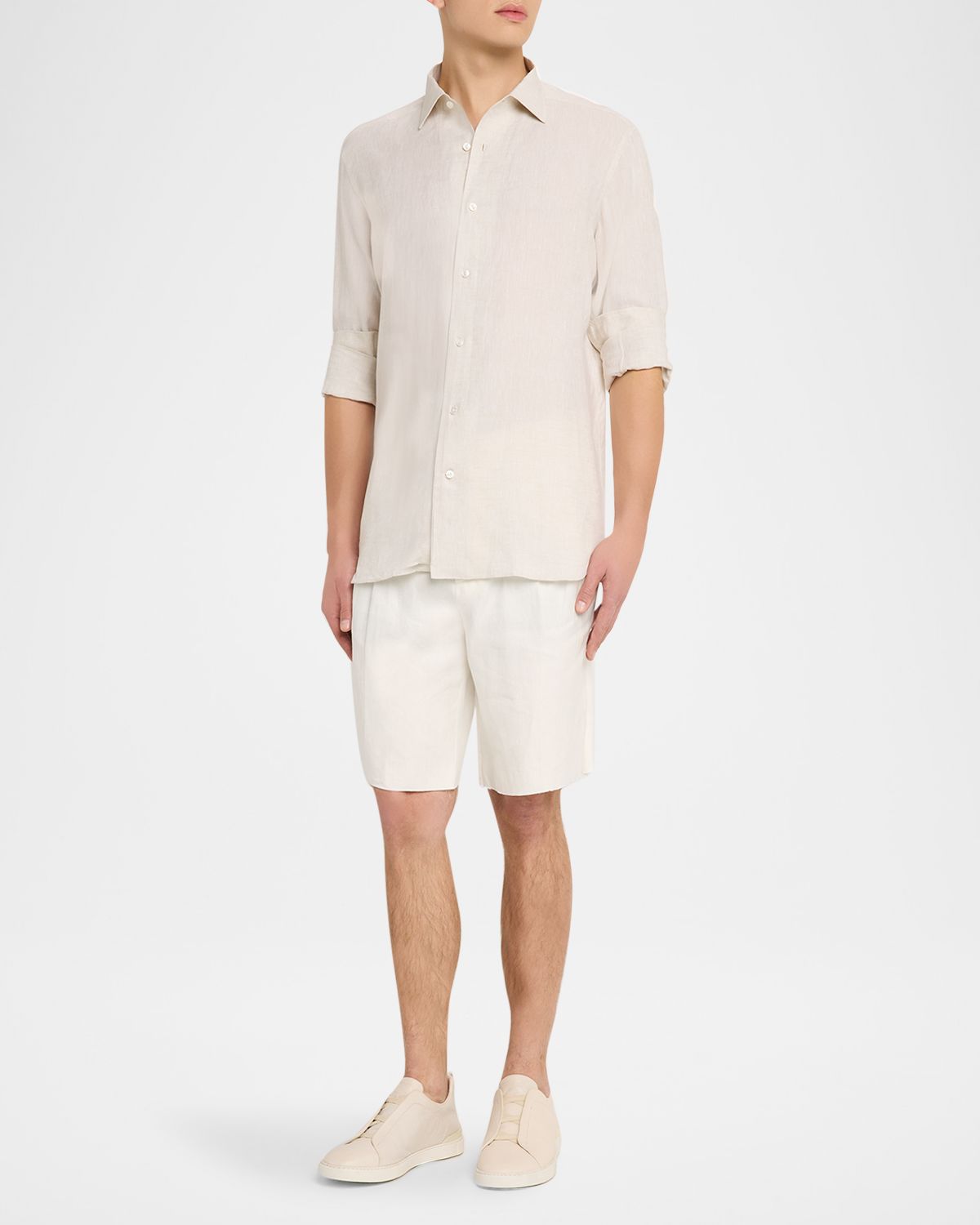 ZEGNA Men 's Oasi Lino Button-Down Shirt